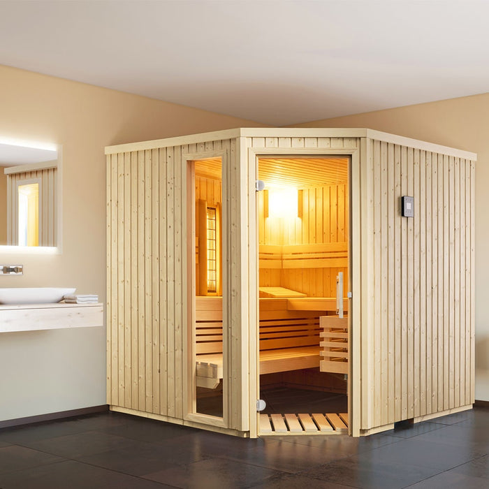 Infraworld Sauna Safir Complete Innensauna 4 Personen Bausatz Badezimmer